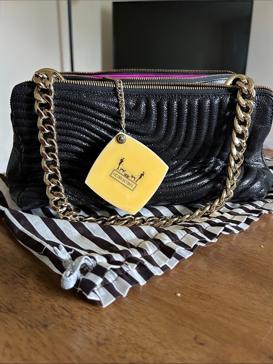 henri bendel Handbags - henri bendel Black Quilted Shoulder Bag with Gold Chain